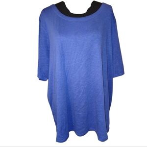 J. Jill Purple Blue Pima Slub Scoop Neck